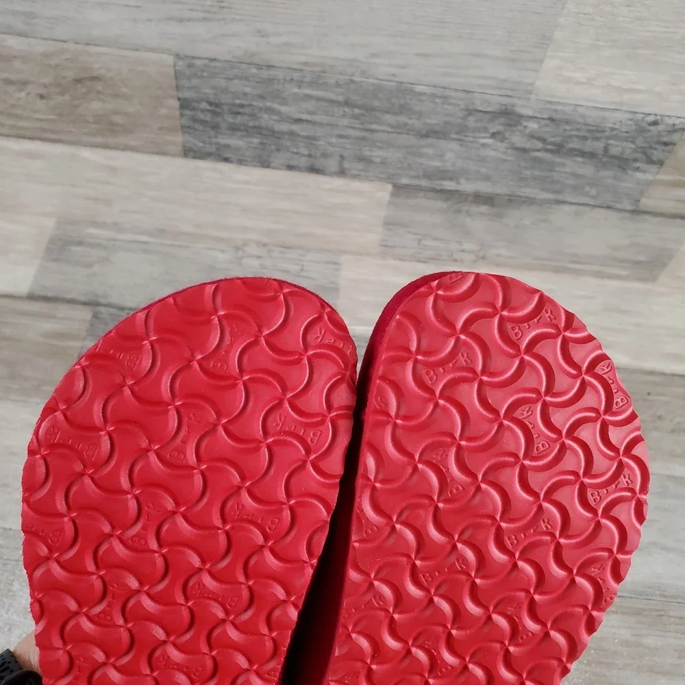 Birkenstock Kaprun Kids Clog Sz 10 C10 Narrow Snow Stars Red Lamb Slip On Shoes